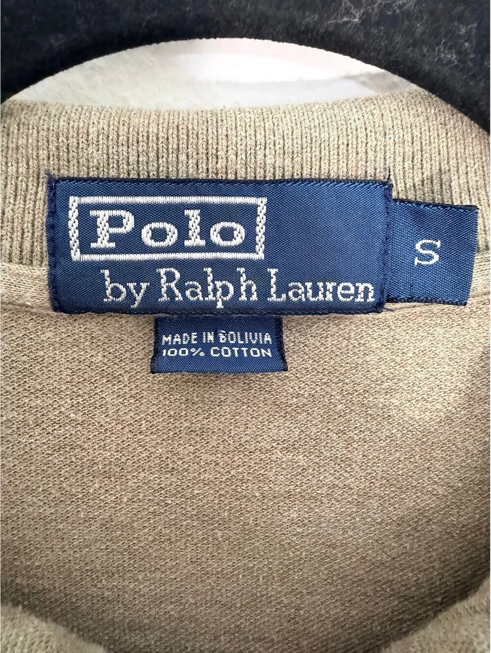 Polo Ralph Lauren Pocket Polo Shirt Men's Small Beige Tan Cotton Classic